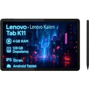 Tab K11 TB330FU 4gb 128GB Depolama 11" Wuxga (1920X1200) IPS IP52 Android Tablet - ZADC0100TR + Lenovo Kalem -Gri