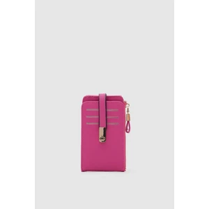 Shule Bags Çok Gözlü Kartlık Cüzdan Cat Fuşya