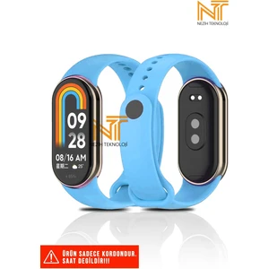 Xiaomi Mi Band 8 / Mi Band 9 Uyumlu Metal Girişli Klasik / Spor Yumuşak Silikon Kordon