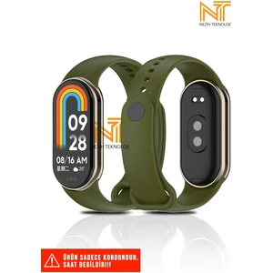 Xiaomi Mi Band 8 / 9 / 10 Uyumlu Metal Girişli Klasik / Spor Yumuşak Silikon Kordon