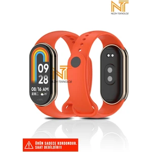 Xiaomi Mi Band 8 / 9 / 10 Uyumlu Metal Girişli Klasik / Spor Yumuşak Silikon Kordon