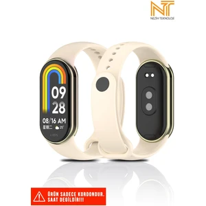 Xiaomi Mi Band 8 / 9 / 10 Uyumlu Metal Girişli Klasik / Spor Yumuşak Silikon Kordon