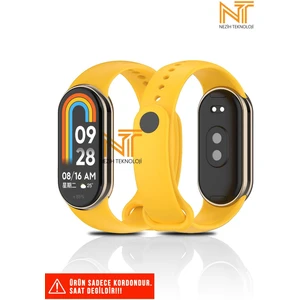 Xiaomi Mi Band 8 / 9 / 10 Uyumlu Metal Girişli Klasik / Spor Yumuşak Silikon Kordon