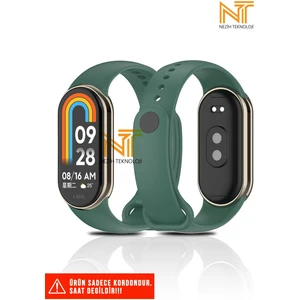 Xiaomi Mi Band 8 / 9 / 10 Uyumlu Metal Girişli Klasik / Spor Yumuşak Silikon Kordon