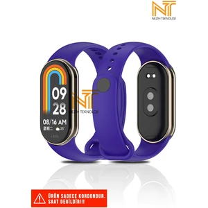 Xiaomi Mi Band 8 / 9 / 10 Uyumlu Metal Girişli Klasik / Spor Yumuşak Silikon Kordon