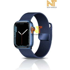 Apple Watch Seri 2/3/4/5/6/7/8/9/10/se/se2 38/40/41/42MM Uyumlu Hasır Metal Kordon