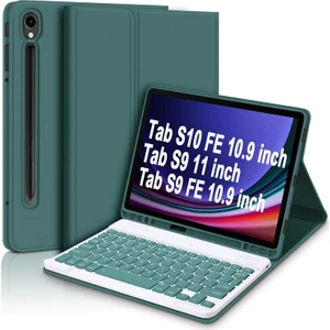 Samsung Tab S10 Fe/s9 Fe 10,9 Uyumlu Bluetooth Türkçe Q Klavyeli Kılıfı (Tablet Değildir) Kapak