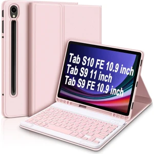 Samsung Tab S10 Fe/s9 Fe 10,9 Uyumlu Bluetooth Türkçe Q Klavyeli Kılıfı (Tablet Değildir) Kapak