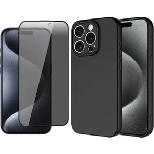 Apple iPhone 15 Pro Max Kılıf Zore Mara Lansman Kapak + Hayalet Tempered Ekran Koruyucu