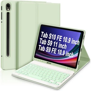 Samsung Tab S10 Fe/s9 Fe 10,9 Uyumlu Bluetooth Türkçe Q Klavyeli Kılıfı (Tablet Değildir) Kapak