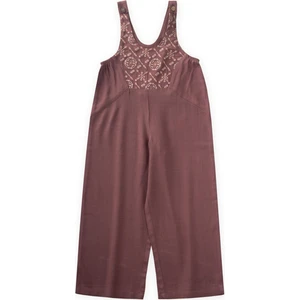 Roba Komple Nakışlı Keten Salopet 2-7 Yaş Mürdüm