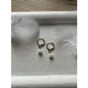 Karanlıkta Parlayan Fosfor Taşı Gümüş Kaplama Halka Küpe