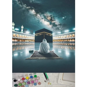 Sayılarla Boyama Tuval Seti Fırça Boya Dahil (Çıtalı) 40X50 cm - Kabe