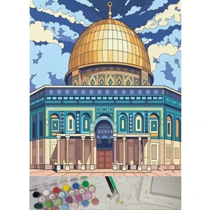 Sayılarla Boyama Tuval Seti Fırça Boya Dahil (Çıtalı) 40X50 cm - Mescid-i Aksa