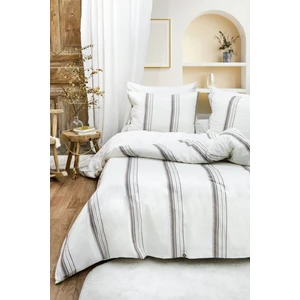 Harmony Hues Ipliği Boyalı Doğal Tek Kişilik Nevresim Takımı (Çarşafı Lastikli)