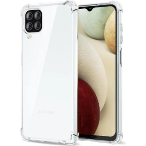 Caseart Samsung Galaxy A12 ile Uyumlu Kapak Köşe Korumalı Airbag Antishock Şeffaf Silikon Kılıf