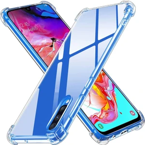 Caseart Samsung Galaxy A7 2018 ile Uyumlu Kapak Köşe Korumalı Airbag Antishock Şeffaf Silikon Kılıf
