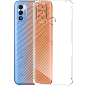 Caseart Tecno Spark 7t ile Uyumlu Kapak Kamera Korumalı Antişok Airbag Köşe Korumalı Silikon Şeffaf Kılıf