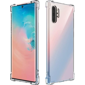 Caseart Samsung Galaxy Note 10 Plus ile Uyumlu Kapak Köşe Korumalı Airbag Antishock Şeffaf Silikon Kılıf
