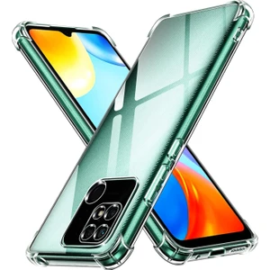 Caseart Xiaomi Redmi 10C ile Uyumlu Kapak Kamera Korumalı Antişok Airbag Köşe Korumalı Silikon Şeffaf Kılıf