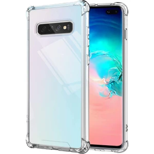 Caseart Samsung Galaxy S10 Plus ile Uyumlu Kapak Köşe Korumalı Airbag Antishock Şeffaf Silikon Kılıf