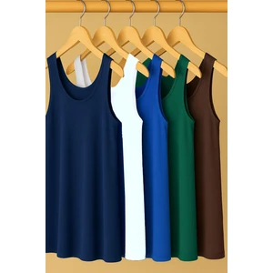 5 Adet A Kesim Rahat Kalıp Basic Kalın Askılı Atlet Tişört