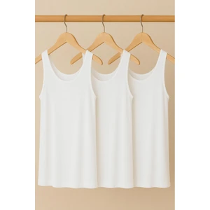 3 Adet A Kesim Büyük Beden Pamuklu Kalın Askılı Atlet Tişört