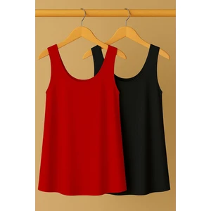 2 Adet A Kesim Rahat Kalıp Basic Kalın Askılı Atlet Tişört