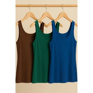 3 Adet A Kesim Rahat Kalıp Basic Kalın Askılı Atlet Tişört