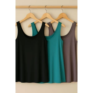 3 Adet A Kesim Rahat Kalıp Basic Kalın Askılı Atlet Tişört