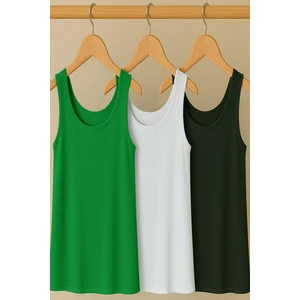 3 Adet A Kesim Rahat Kalıp Basic Kalın Askılı Atlet Tişört