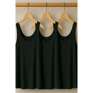 3 Adet A Kesim Rahat Kalıp Basic Kalın Askılı Atlet Tişört