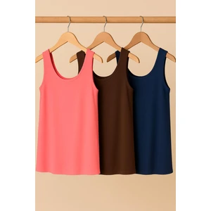 3 Adet A Kesim Rahat Kalıp Basic Kalın Askılı Atlet Tişört