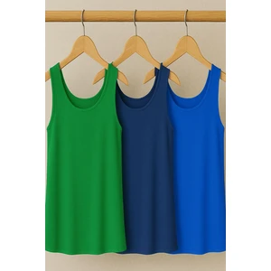 3 Adet A Kesim Rahat Kalıp Basic Kalın Askılı Atlet Tişört