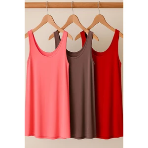 3 Adet A Kesim Rahat Kalıp Basic Kalın Askılı Atlet Tişört