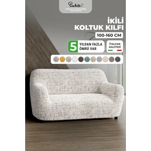 Lastikli Esnek ve Yıkanabilir 2 Kişilik Koltuk Örtüsü Çekyat Kanepe Kılıfı - Beyaz