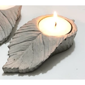 12cm Yaprak Tealight Mumluk  Silikon Kalıp K-364, Kokulu Taş Sabun Alçı Mum Kalıbı