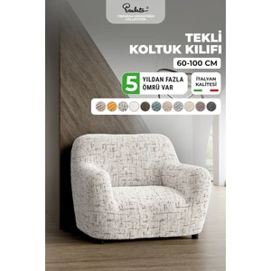 Lastikli Esnek ve Yıkanabilir Tek Kişilik Koltuk Örtüsü Koltuk Kılıfı - Beyaz