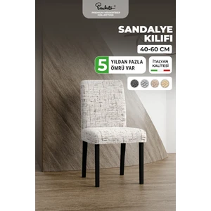 Sandalye kılıfı sandalye örtüsü mutfak sandalye koruma kılıfı seti (2 adet) -kırçıllı beyaz