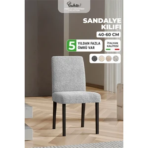 Sandalye kılıfı sandalye örtüsü mutfak sandalye koruma kılıfı seti (2 adet) - açık gri
