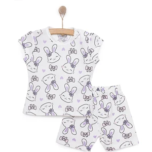 Hellobaby Baskılı Empirme 2 Ip Yenidoğan Kız Tshirt-Şort Kız Bebek