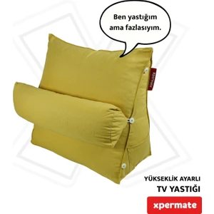 Tv Yastığı Boyun Bel ve Sırt Destekli Yastık Ameliyat Sonrası Yastık Hasta Yastığı Koyu  Sarı