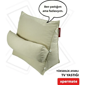 Tv Yastığı Boyun Bel ve Sırt Destekli Yastık Ameliyat Sonrası Yastık Hasta Yastığı Açık Bej