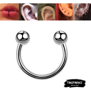 316L Cerrahi Çelik 8 mm Top Uçlu Silver Septum Piercing, Kulak Burun Dudak Kaş Kullanımına Uygundur