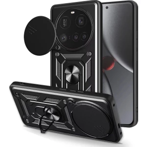 Xiaomi Mi 15 Ultra Kılıf Kamera Korumalı Sürgülü Yüzüklü Armor Military Tank Koruyucu Kapak