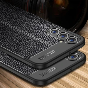 Samsung Galaxy A16 Kılıf Kamera Çıkıntılı Deri Görünümlü Dikiş Desenli Koruyucu Kapak