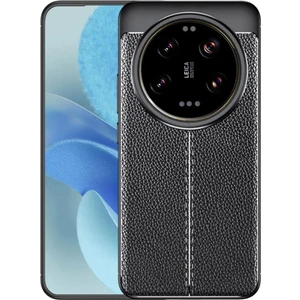 Xiaomi Mi 15 Ultra Kılıf Kamera Çıkıntılı Deri Görünümlü Dikiş Desenli Koruyucu Kapak