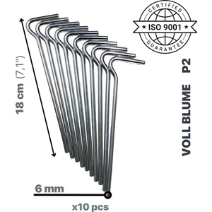 Voll Blume P2 10 Adet Çadır Kazığı Çadır Demiri Voll Blume Mukavemetli Paslanmaz Çelik Gümüş Gri Çakısı Zemin Için Branda ve Çadır Aksesuarı 6 mm