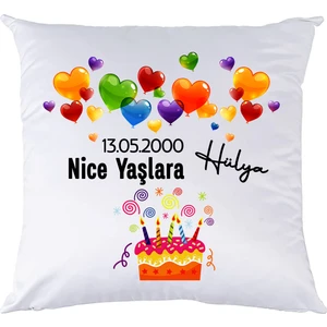 Doğum Günü Hediyesi Tarih ve İsimli Nice Yaşlara Yastık