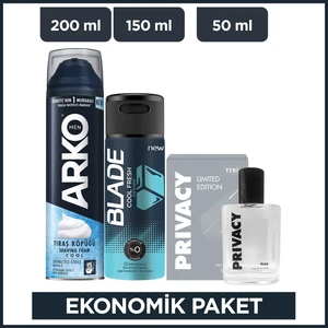 Arko Men Cool Tıraş Köpüğü - Privacy Men Limited Edition Edt Parfüm - Blade Cool Fresh Erkek Deodorant